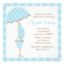 Blue Polka Dots Mum To Be Personalised Invites