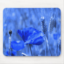 Blue poppy mouse pad