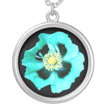 Blue Poppy necklace black