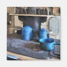 Blue Pots on Stove Magnets