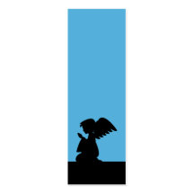Blue Praying Angel Bookmark Business Card Template