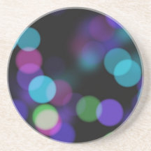 Blue Purple and Green Colored Lights Reflections Coaster