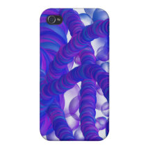 Blue & Purple Bubble Mass IPhone 4 Case