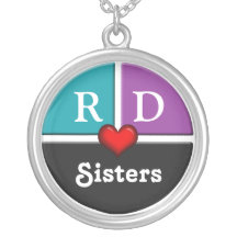 Blue & Purple Slice Round Sisters Necklace
