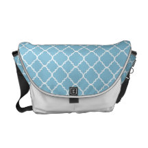 Blue Quatrefoil Clover Courier Bags