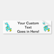 blue rabbit four yellow chicks.png bumper stickers