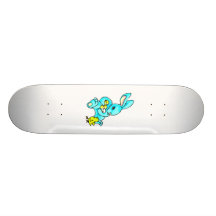 blue rabbit four yellow chicks.png skate deck