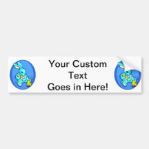 blue rabbit three chicks holding one chick out.png bumper sticker