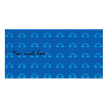 Blue rainbow pattern custom photo card