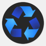 Blue Recycling Symbol Sticker