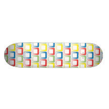 Blue Red Green Yellow frames pattern Skate Decks