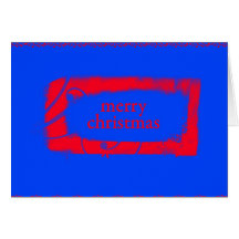 Blue Red Merry Christmas Greeting Cards