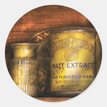 Blue Ribbon Malt Extract Round Sticker
