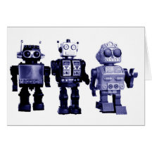 blue robots card
