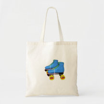 Blue Roller Skates in retro style Canvas Bags