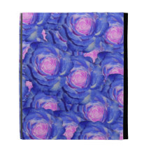 Blue roses iPad folio case