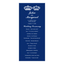 Blue Royal Couple Wedding Program Rack Card Design