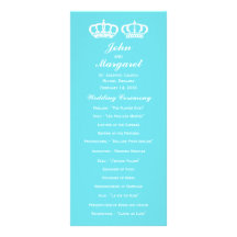 Blue Royal Couple Wedding Program Rack Card Design
