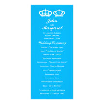 Blue Royal Couple Wedding Program Rack Card Design