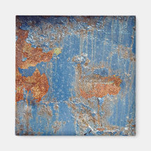 Blue Rust Metal Texture Refrigerator Magnets
