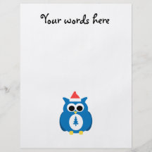 Blue santa owl flyer design