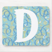 Blue scribble design personalised mouse pad