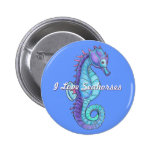 Blue Seahorse Button