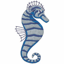 Blue Seahorse Emrbroidered Tees