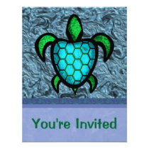 Blue Shell Turtle Invitations invitations