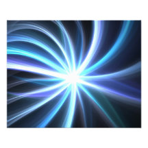 Blue Shining Solar Fractal Starburst Art Photo