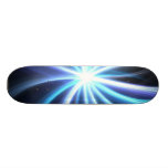 Blue Shining Solar Fractal Starburst Skate Deck