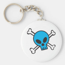 Blue Skull and Crossbones Key Chain