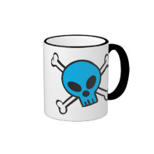Blue Skull and Crossbones Mugs