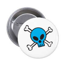 Blue Skull and Crossbones Pin