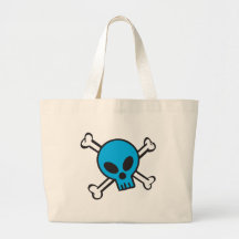 Blue Skull and Crossbones Tote Bag
