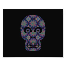 Blue Skull Fractal Pattern Photo