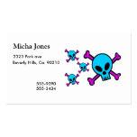 Blue Skull Pink Crossbones Business Card Templates