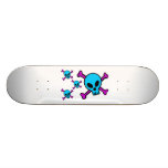 Blue Skull Pink Crossbones Skate Decks