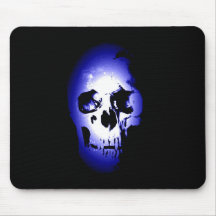 Blue Skull Skeleton Mouse Pad