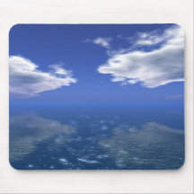 Blue Sky White Cloud Reflected in Sea Mousepad