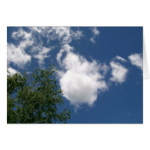 Blue Sky with Clouds and Tree Card