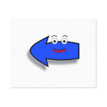 Blue Smiling Left Arrow Canvas Print