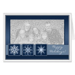 Blue Snowflake Holiday Card