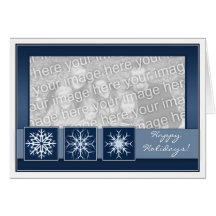 Blue Snowflake Holiday Card