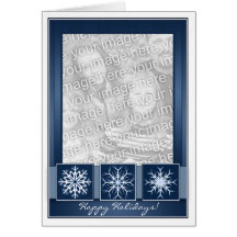 Blue Snowflake Holidays Card
