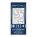 Blue Snowflake Holidays Custom Photo Card