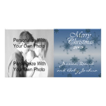 Blue Snowflake Photo Card