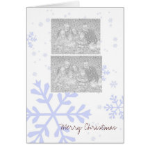 Blue Snowflake Photo Holiday/Christmas Card