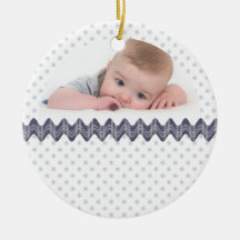 Blue Snowflake Photo Ornament
