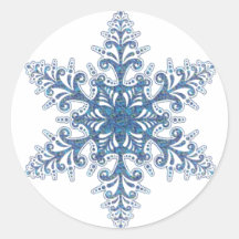 Blue Snowflake Stickers